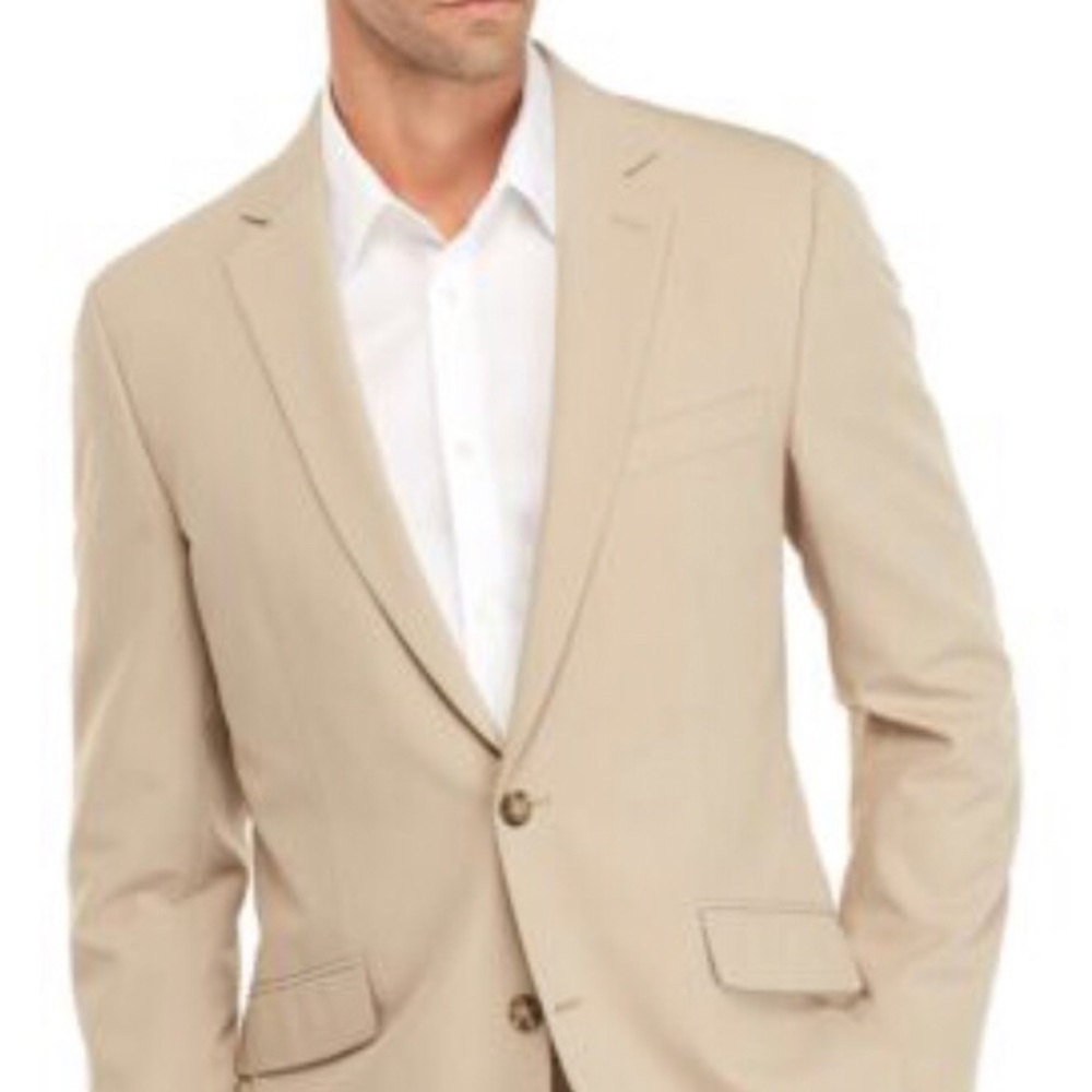 Madison Modern Fit: Tan Blazer w/ Motion Str 40S